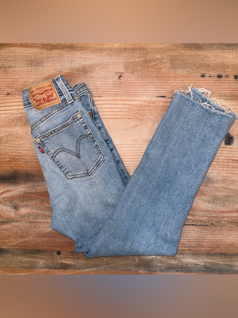 Levi's Wedgie High Rise Straight Leg Destructed Jeans